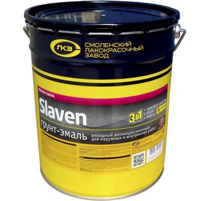 Грунт-эмаль 3 в 1 Slaven быстросохнущий антикоррозионный ЖЕЛТЫЙ 20 кг