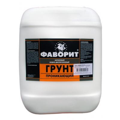 Грунтовка акриловая Фаворит ВДАК-012Г (10 кг) Проникающая для внутренних и наружных работ