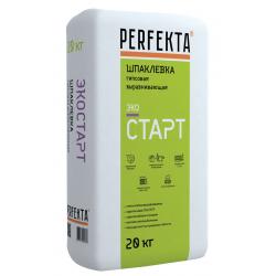 Шпатлевка гипсовая выравнивающая 1-8мм ЭКОСТАРТ белая, PERFEKTA 20кг